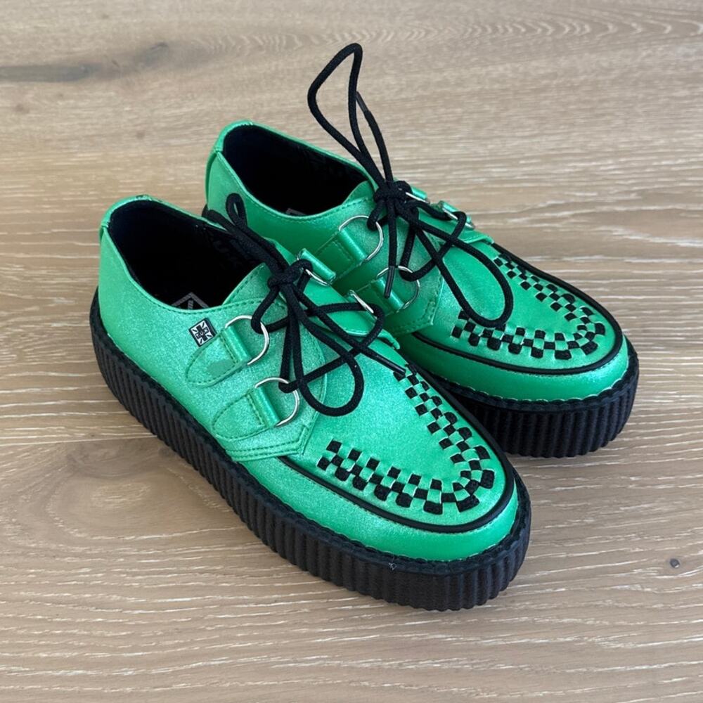 TUK Creepers Viva Mondo Size Mens US4 Womens US6 Green Black